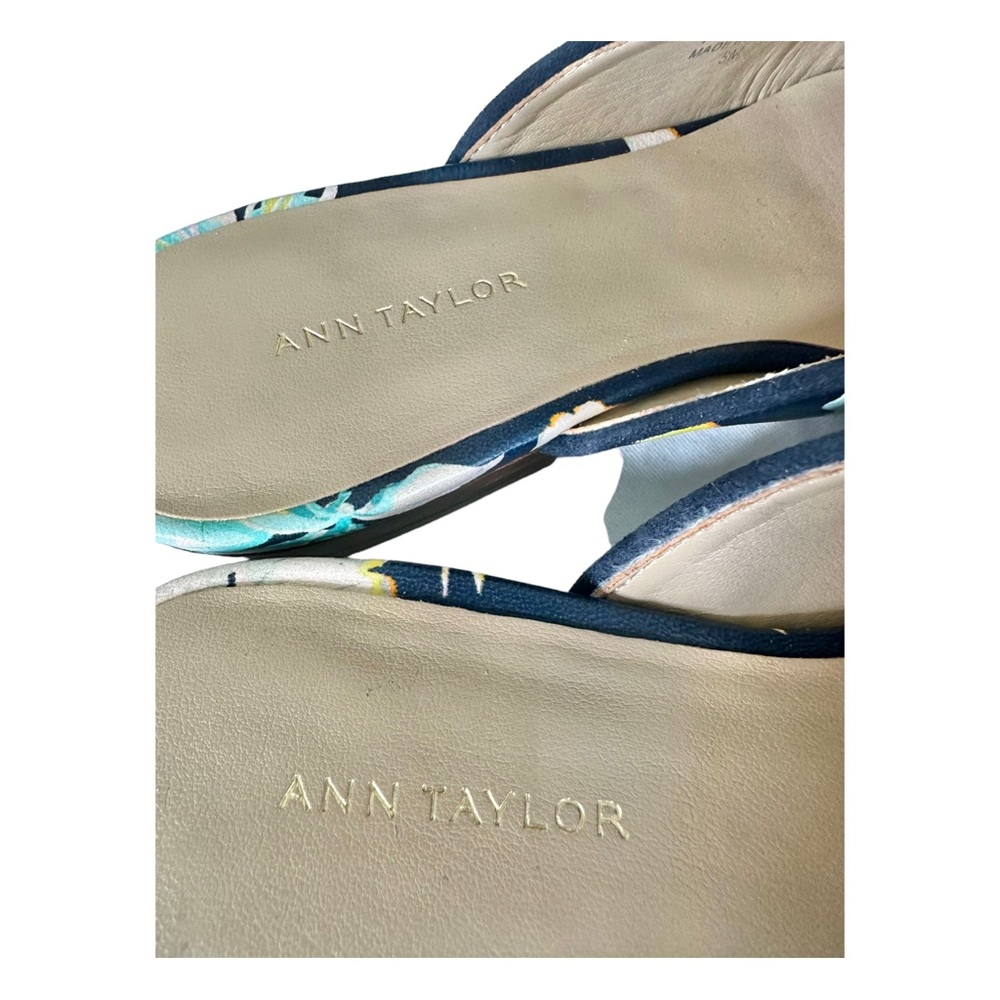 Ann Taylor Floral Leather Loafers Double Tassel Mules Low Heel Slides Size 5 - Picture 9 of 10